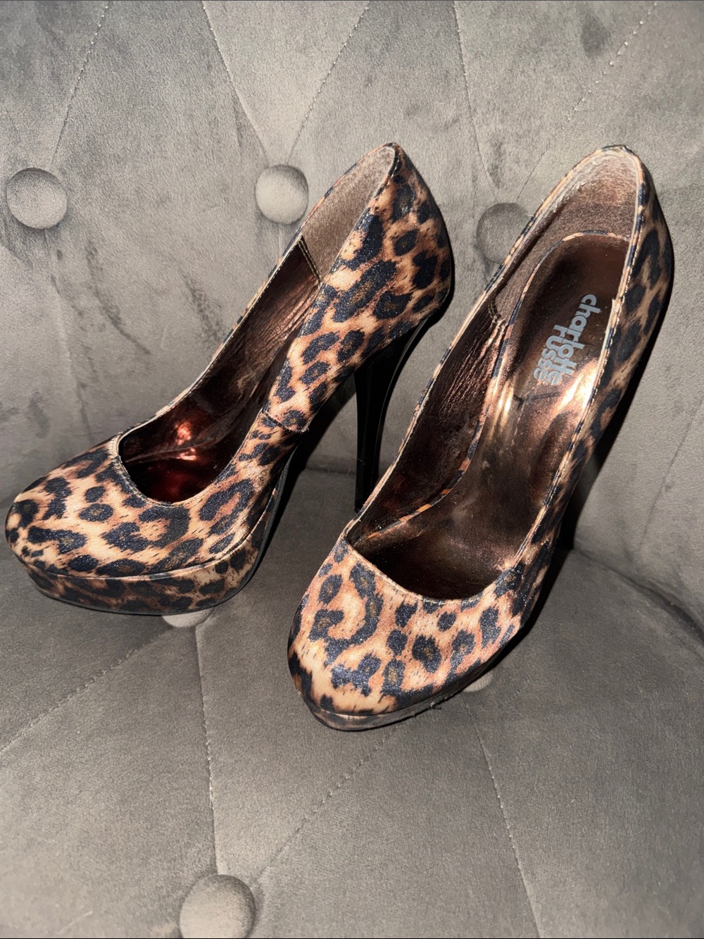Charlotte Russe Leopard Print Platform Stiletto Pumps - Brown/Black